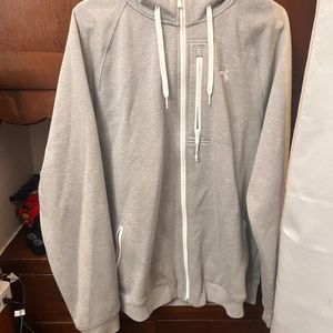 Under-armor gray zipped rain jacket